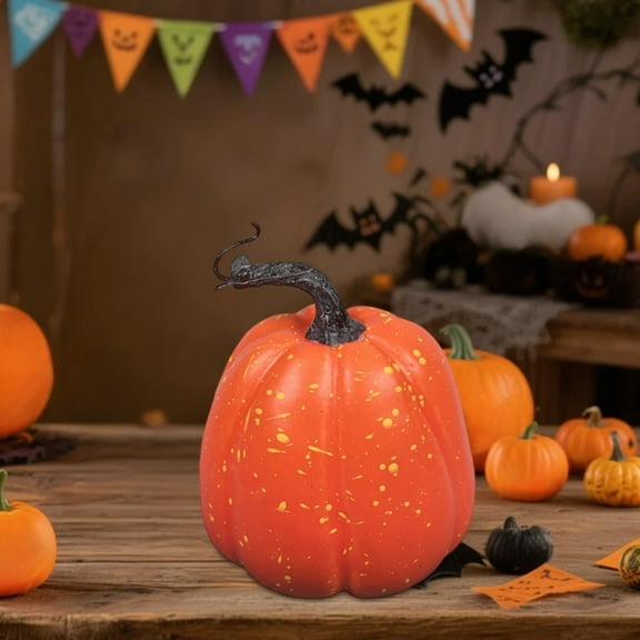 HomeKingdee Large Fake Pumpkins for Decorating Big Decorative Foam Pumpkins for Fall Decor, Artificial Plastic Pumpkins Perfect for Halloween Decor Thanksgiving Table Decor