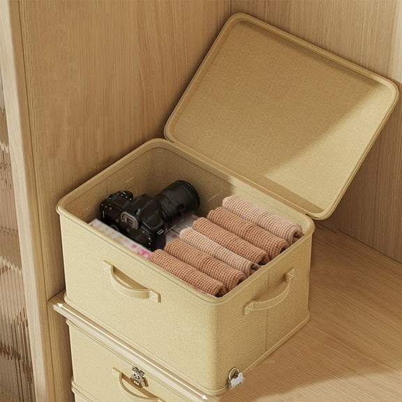 HomeKingdee Lockable Storage Box | Medication Lock Box | Foldable Design Security Lock Box | Password Refrigerator Bin for Locking Cell Phone, Personal Private Items