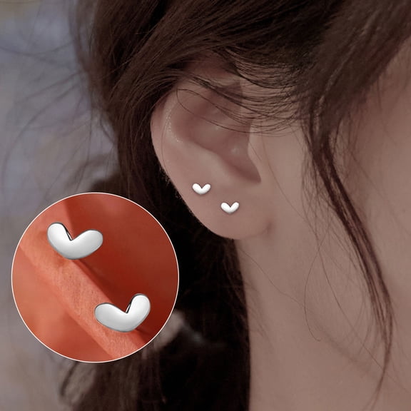 HomeKingdee Lovely Heart Earrings for Women - Elegant Style Alloy Ear Studs for Party Date Banquet Wedding Gift