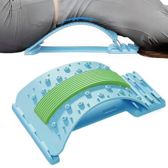 HomeKingdee Lumbar Stretcher Traction Massager with Magnetic Massage & Acupuncture - Adjustable Spine Corrector with 3-Level Stretching, Posture Alignment & Back Pain Relief for Indoor Use