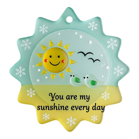 HomeKingdee Memories Glass Keepsake, Snowflake-Shaped Sea Glass Friendship/Family/Love Decor, Shaped by Nature & Crafted by Hand, for Christmas Tree Ornament