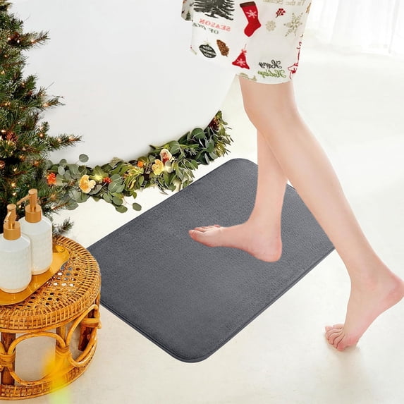 HomeKingdee Memory Foam Bath Mat, Extra Soft and Absorbent Bathroom Mats, Non Slip Washable Carpet for Floor, Shower and Tub