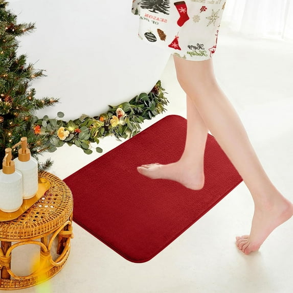 HomeKingdee Memory Foam Bath Mat, Extra Soft and Absorbent Bathroom Mats, Non Slip Washable Carpet for Floor, Shower and Tub