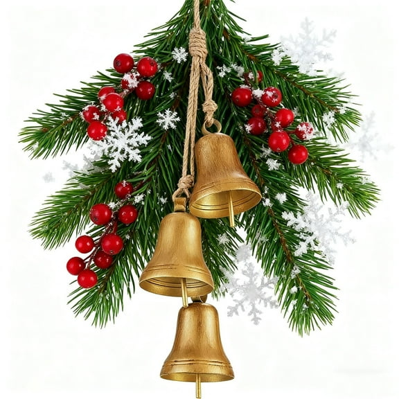HomeKingdee Metal Handmade Tibetan Inspired Decorative Cow Bells with Bells on Jute Hanging Rope