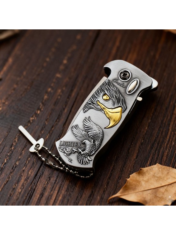 HomeKingdee Metal Windproof Refillable Butane Lighter with Built-in Bottle Opener - Multifunctional Outdoor Camping Flame for Cigarettes, Cigars, and Fire Ignition