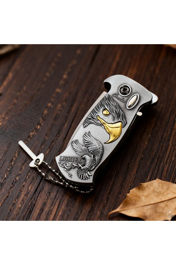 Metal Windproof Refillable Butane Lighter with Built-in Bottle Opener - Multifunctional Outdoor Camping Flame for Cigarettes, Cigars, and Fire Ignition