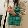 thumbnail image 1 of HomeKingdee Mini Puffy Quilted Handbag Soft Puffer Tote Bag for Women Cute Wrist Bubble Bag Lightweight Nylon Clutch Purse, 1 of 6
