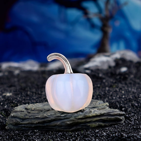 HomeKingdee Mini Pumpkin Glass Jewelry - Hand-Polished Thanksgiving Halloween Decor with 9 Color Options for Home Personalized Scenes