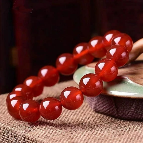 HomeKingdee Natural Red Agate Bracelet with 6-20mm Beads - Versatile Design for Everyday Wear, Special Occasions, and Gift Giving