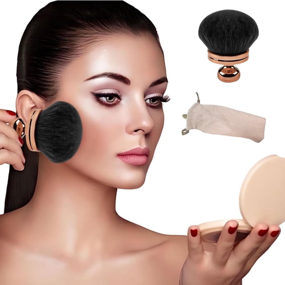 HomeKingdee Oval Makeup Brush with Handle - Streak-Free Self Tanner Applicator for Face, Body, Legs & Back Tanning, Travel-Friendly Cosmetic Brush for Valentine's Day 3Inch