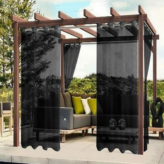 HomeKingdee Perforated Waterproof Rain Curtain - One-String Polyester Window Screen with Semi-Shading for Outdoor Pavilion, Courtyard, and Window Protection