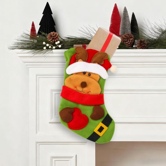 HomeKingdee Pet Christmas Personalized Stocking Dog Christmas Personalized Stocking with Embroidery Technology Dog Christmas Stocking Dog Gift Bag