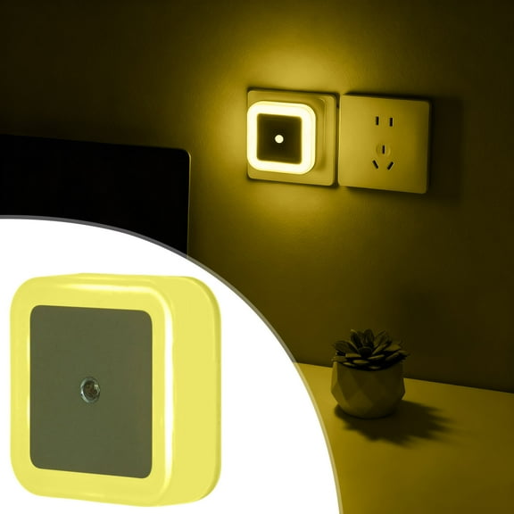 HomeKingdee Plug-in Night Light, LED Soft Warm Light Lamp, European Plug Christmas Light Bulb Bed Lights w Smart Sensor Dusk to Dawn Sensor