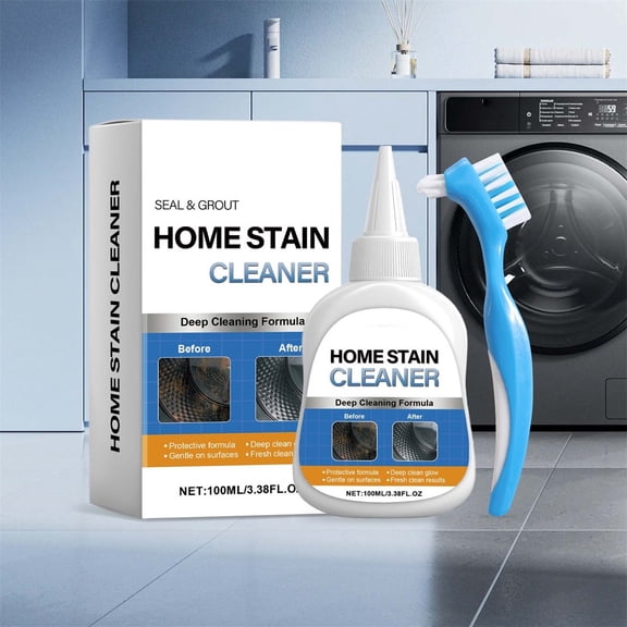 HomeKingdee Powerful Household Stain Removal Gel 100ml with Brush - Concentrated Formula Multi-Surface Deep Cleaning for Bathroom, Kitchen, and Indoor, Fresh Scent