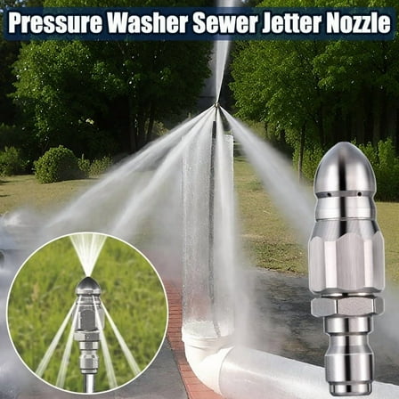 HomeKingdee Pressure Washer Sewer Jetter Nozzle with 1/4'' Quickly Connector,Pressure Drain Jet Hose Nozzle