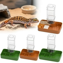 HomeKingdee Reptile Feeding Bowl with Automatic Watering SyStem Design - Multi-Compartment Habitat for Geckos, Chameleons, and Pet Lizards