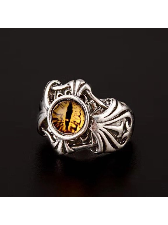 Ring, Men'S Ring, Punk Style, Devil's Eye, Adjustable Opening, Zinc Alloy Material