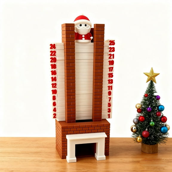 HomeKingdee Santa Chimney Advent Calendar – Fun Christmas Countdown Decoration, Reusable Holiday Fireplace Décor
