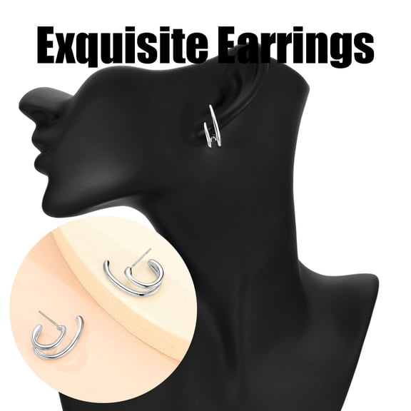 HomeKingdee Silver-Plated Alloy Hoop Semi-Circle Ladies Earrings - Occident Fashion Jewelry for Various Occasions