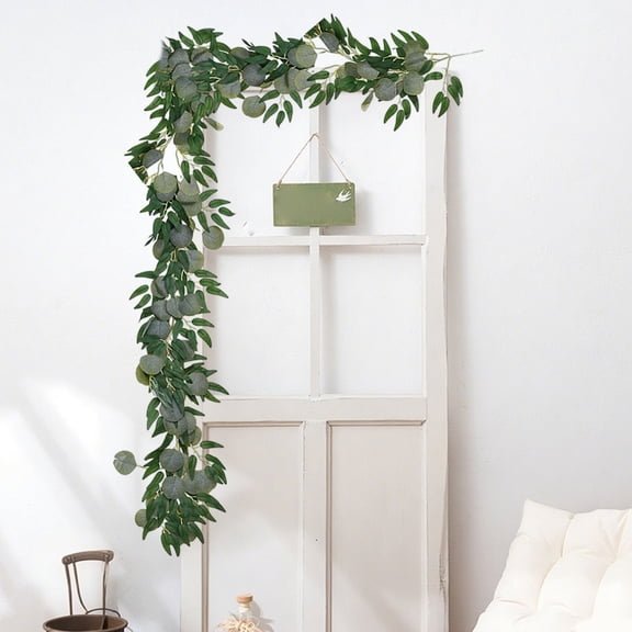 HomeKingdee Simulated Willow Eucalyptus Rattan Decor- 78.74in Artificial Greenery for Wedding Party & Home Decoration