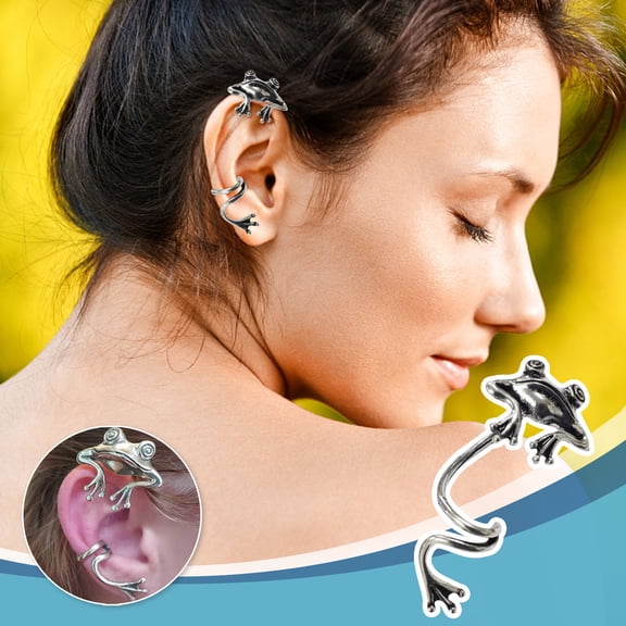 HomeKingdee Single Big Frog Earrings for Women - Vintage Fashion Silver-Plated Alloy Statement Ear Jewelry for Daily Wear and Party Accessories