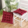 thumbnail image 1 of HomeKingdee Soft Corduroy Chair Pads Square Chair Cushions with Ties Lace Edge Seat Cushions for Dining Chairs, Office Chair, Car, Patio, 1 of 6