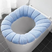 HomeKingdee Solid-Color Toilet Seat Cover with Handles - Universal Fit Soft Bathroom Comfort Cover for Round/Elongated Seats
