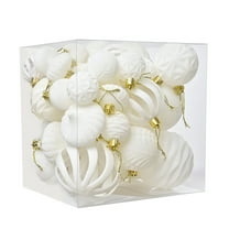 HomeKingdee [Special-shaped Flocking Christmas Ornaments - 36 Red Velvet Balls for Holiday Tree Decorations]