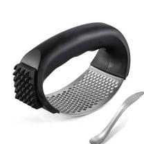 HomeKingdee Stainless Steel Garlic Press - Rocker Garlic Mincer Crusher With Peeler & Cleaning Brush, Durable Kitchen Tool for Effortless Cooking