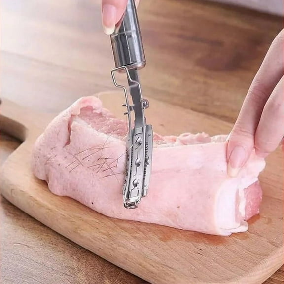 HomeKingdee Stainless Steel Pig Hair Removal Tool - Food-Grade Rust-Resistant Efficient Hair Scraper with Ergonomic Handle for Slaughterhouse, Homestead, and Multi-Livestock Use