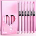 thumbnail image 1 of HomeKingdee Straight Liquid Ballpoint Pens for Student Exams - 6 Pack Fast-Drying Waterproof Ink Pens with High Capacity Refill, Macaroon Colors, 0.5mm Tip, 1 of 6