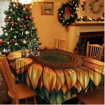 HomeKingdee Sunflower Tablecloth Waterproof Wrinkle-Free for Dining Table Decor - Vibrant Floral Table Cover for Indoor Kitchen Party Supplies