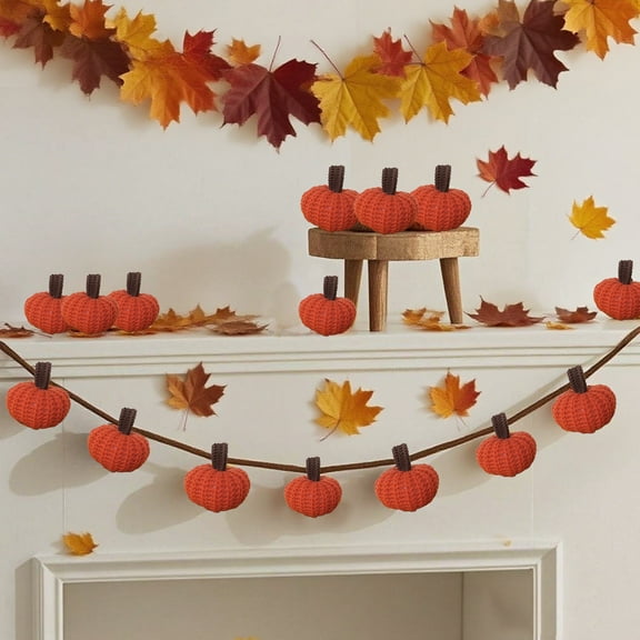 HomeKingdee Thanksgiving Pumpkin Decorations - Soft Fabric 2-inch Multi-Color Hanging Ornaments for Indoor Home Holiday Party Halloween Tree Decor