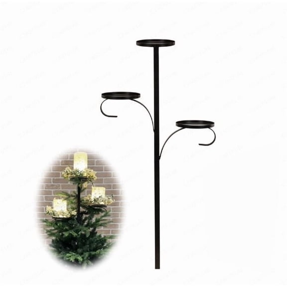 HomeKingdee Triple Tree Topper Candelabra for Christmas - 3-Tier Candle Holders with Light Up Design, 36.6 Inch Christmas Tree Topper Stand for Holiday Home Decor Indoor Bedroom Tableware Kitchen