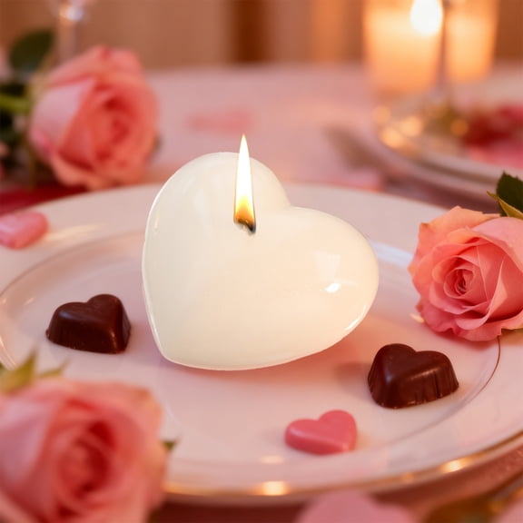 HomeKingdee Valentines's Day Loves Themed Scented Wax Candle - Heart Shaped Aromatherapy Candle in Hot Pink, Watermelon Red, Red, White, Pink, 1.9x1.6x0.9 Inches for Valentine Gifts and Home Decor