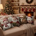 thumbnail image 1 of HomeKingdee Vintage Christmas Throw Pillow Cover, Xmas Decoration Cushion, Winter Holiday Decorative Pillow Case, Santa Claus Snowman Pillowcase, Indoor Home Bedroom Sofa Couch Decor, 1 of 7