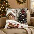 thumbnail image 1 of HomeKingdee Vintage Christmas Throw Pillow Cover, Xmas Decoration Cushion, Winter Holiday Decorative Pillow Case, Santa Claus Snowman Pillowcase, Indoor Home Bedroom Sofa Couch Decor, 1 of 6