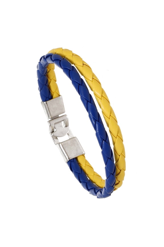 s Weaving Flag Color PU Bracelet - Woven Flag Design Bracelet Jewelry for Adults Men Women Gift