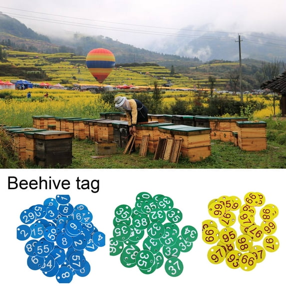 HomeLife 1-100 Number Tag for Beehive Marking Plate Circular Perforated Number Marking Plate
