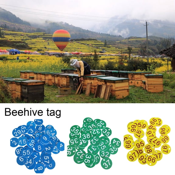 HomeLife 1-100 Number Tag for Beehive Marking Plate Circular Perforated Number Marking Plate