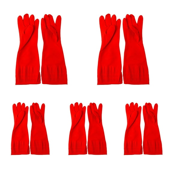 HomeLife 1/5 Pairs Latex Home Kitchen Dish Washing Cleaning Long Gloves Protective Cover