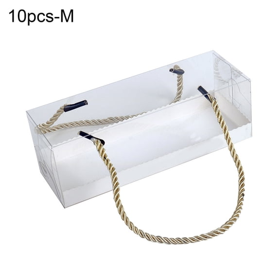 HomeLife 10 Pcs Clear Pastry Boxes Rectangle Portable TEP Sandwich Dessert Display Food Storage Holder for Party