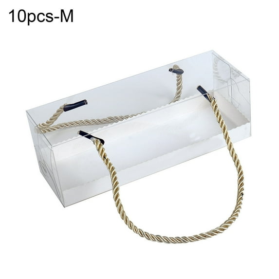 HomeLife 10 Pcs Clear Pastry Boxes Rectangle Portable TEP Sandwich Dessert Display Food Storage Holder for Party