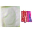 thumbnail image 1 of HomeLife 100 Pcs Candy Bags Iridescent Clear Cellophane Party Bags with Twist Ties for Cookies Candy Treats Halloween Christmas Gift Bags, 1 of 13