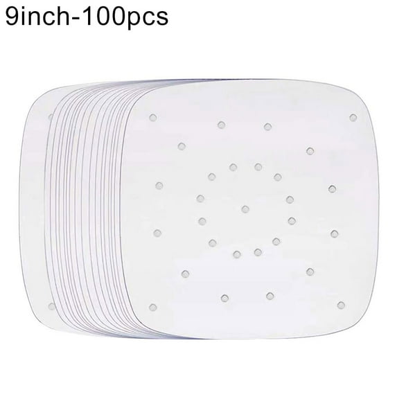 HomeLife 100Pcs Perforated Square Non-stick Air Frying Pan Pad Barbecue Paper Steam Mat