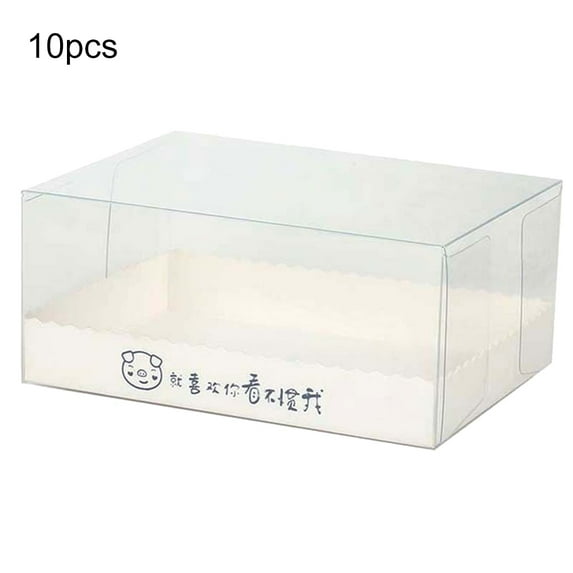 HomeLife 10Pcs Portable Transparent Cake Pudding Mousse Boxes Packaging Dessert Container