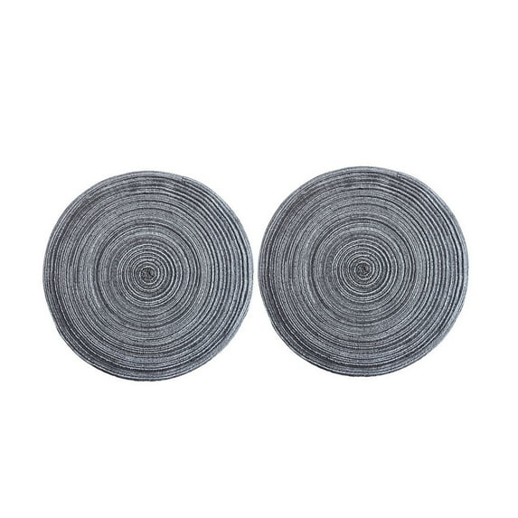HomeLife 2 Pcs Anti-Slip Round Table Mat Set Woven Placemats Dining Table Non-Slip Coasters for Kitchen Heat Resistant Bowl Pads Drink Mats