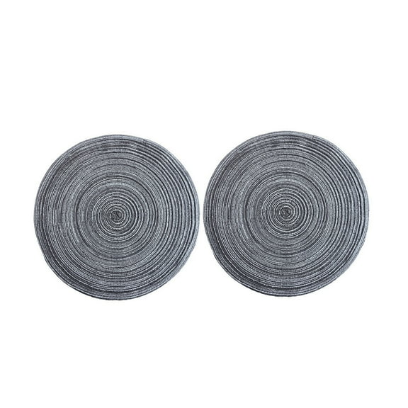 HomeLife 2 Pcs Anti-Slip Round Table Mat Set Woven Placemats Dining Table Non-Slip Coasters for Kitchen Heat Resistant Bowl Pads Drink Mats
