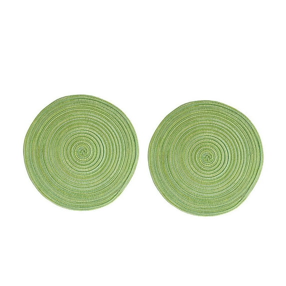 HomeLife 2 Pcs Anti-Slip Round Table Mat Set Woven Placemats Dining Table Non-Slip Coasters for Kitchen Heat Resistant Bowl Pads Drink Mats