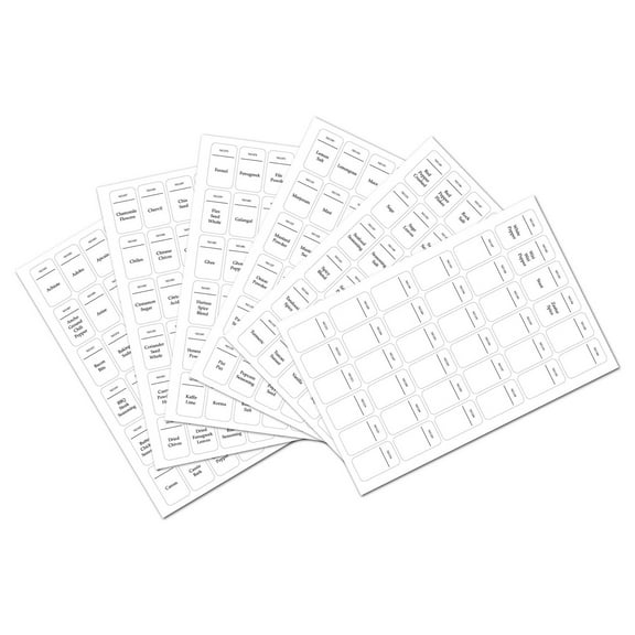 HomeLife 216Pcs Spice Jar Labels Waterproof Preprinted White Food Name Pantry Labels for Kitchen